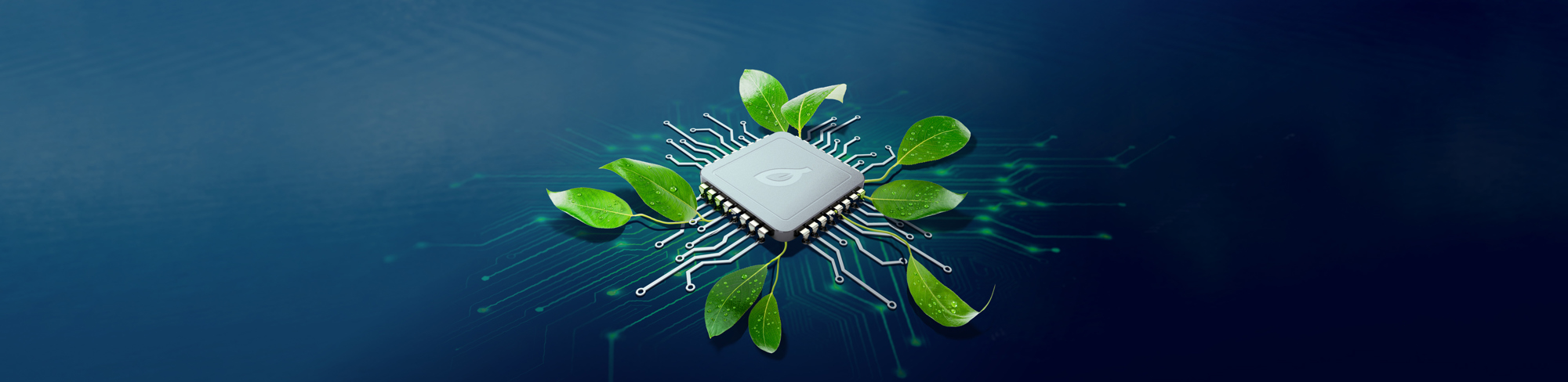 Chip with leaf coming out of it